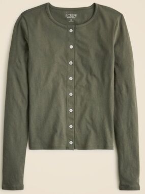 J Crew Feather jersey crewneck cardigan